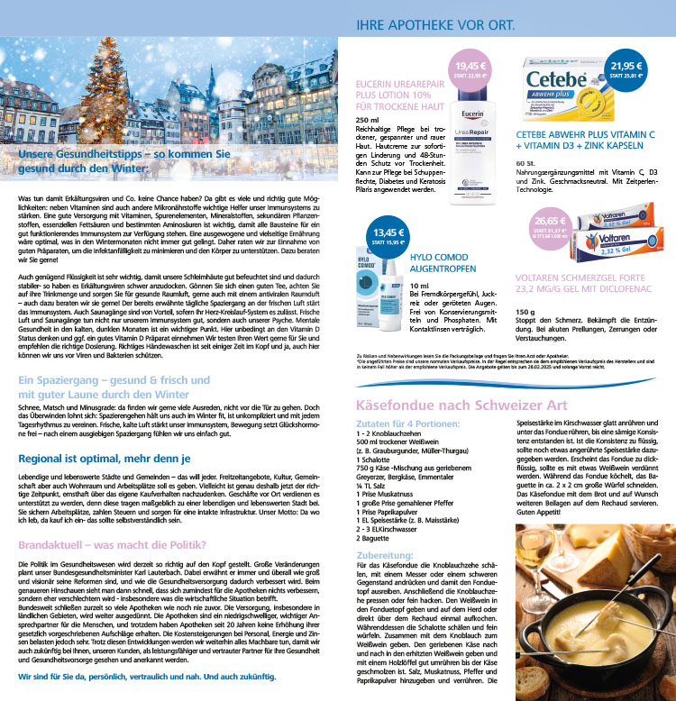 Angebots Flyer Adler Apotheke Tübingen