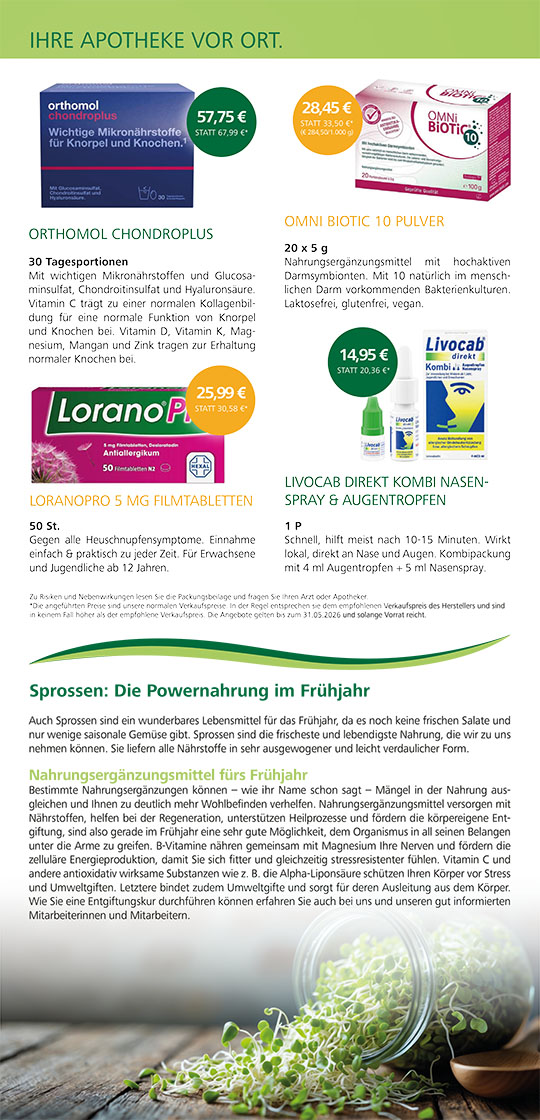 Angebotsflyer Adler Apotheke Tübingen